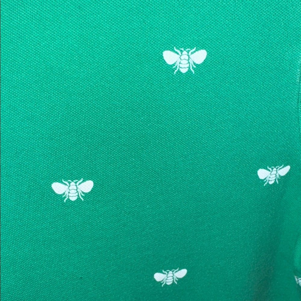 Lands' End Teal Green Bee-Embroidered Polo Shirt Golf Spring Short Sleeve Small - Picture 4 of 5